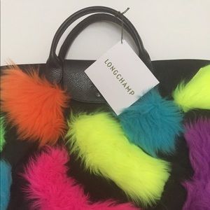 NWT Jeremy Scott Longchamp Large Faux Fur Tote